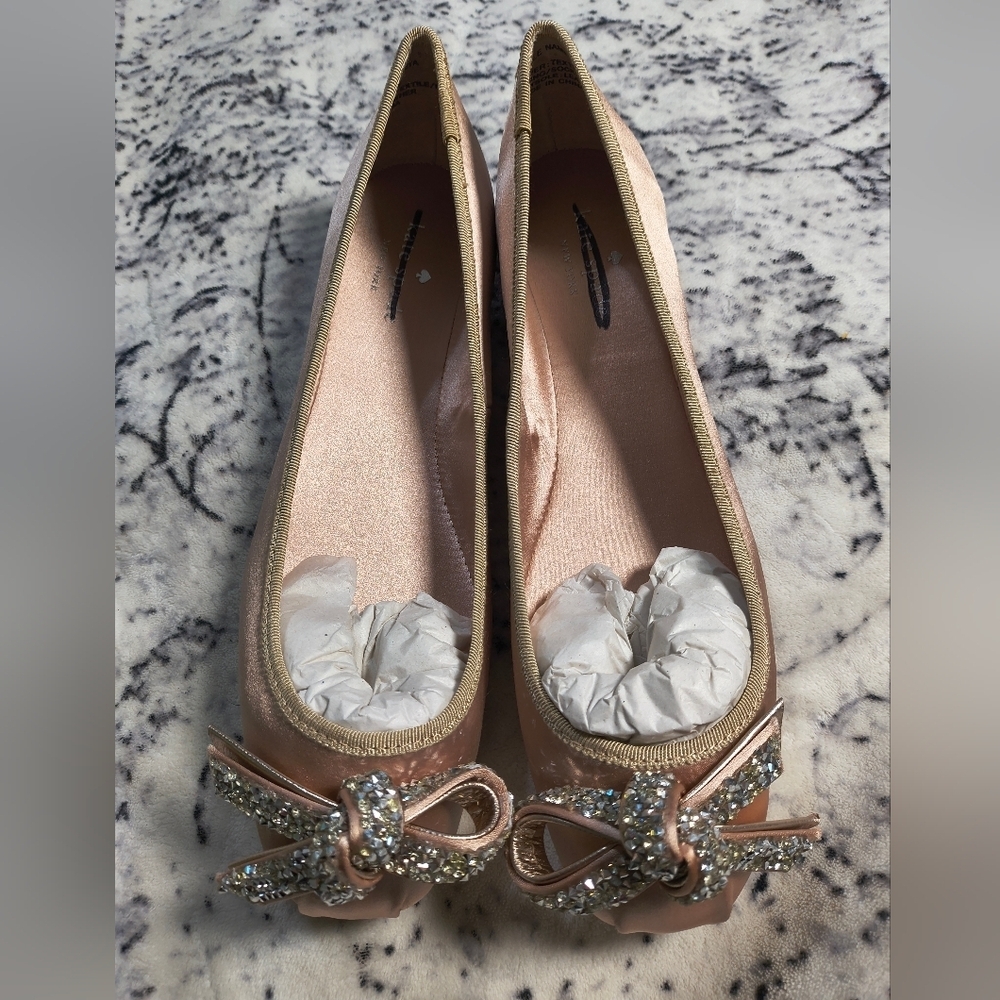 Kate Spade Freya Gold Roasted Peanut Ballet Flats - US 8 defaced